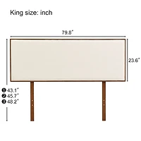 King Size Adjustable Linen Headboard with Bamboo Frame