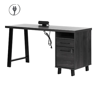 South Shore Furniture Kozack Computer Office Desk with Power Bar