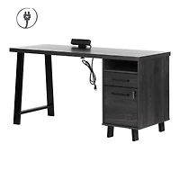 South Shore Furniture Kozack Computer Office Desk with Power Bar