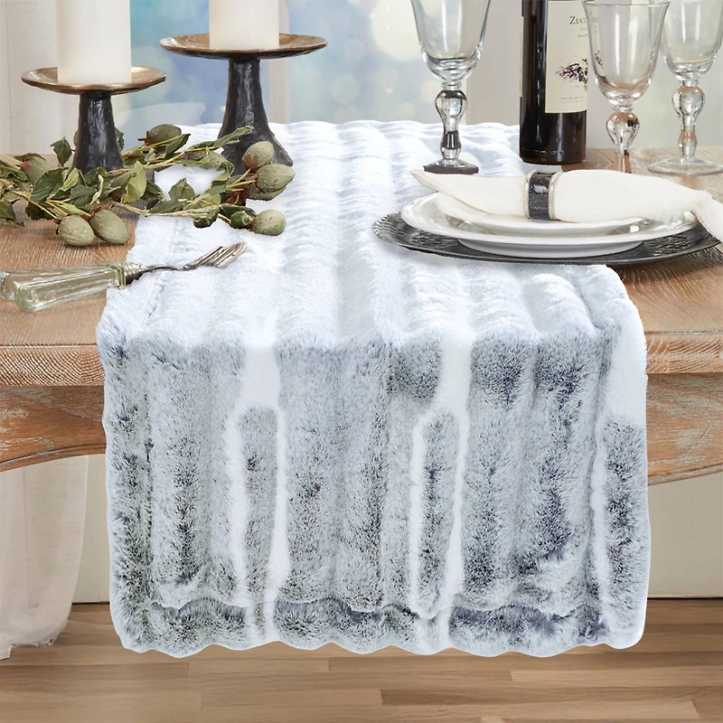 Chinchilla Faux Fur Bed Runner