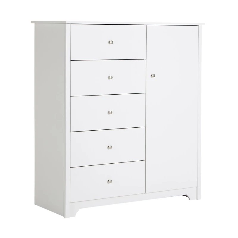 Venus Door Chest with 5 Drawers Pure White