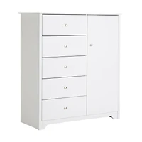 Venus Door Chest with 5 Drawers Pure White