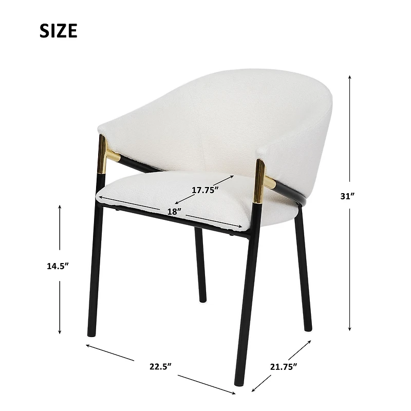 Ensemble de 4 chaises blanches modernes rembourrées