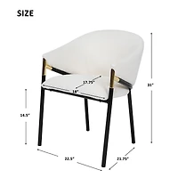 Ensemble de 4 chaises blanches modernes rembourrées