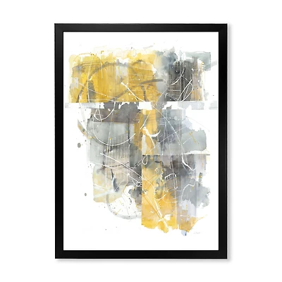 Moving and Out of Traffic II Yellow Grey Canvas Wall Art Print