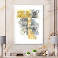 Moving and Out of Traffic II Yellow Grey Canvas Wall Art Print
