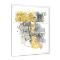 Moving and Out of Traffic II Yellow Grey Canvas Wall Art Print
