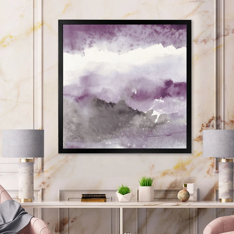 Midnight at the Lake III Amethyst and Grey  Wall Art