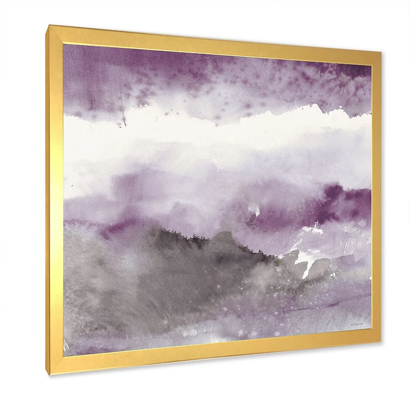 Midnight at the Lake III Amethyst and Grey  Wall Art