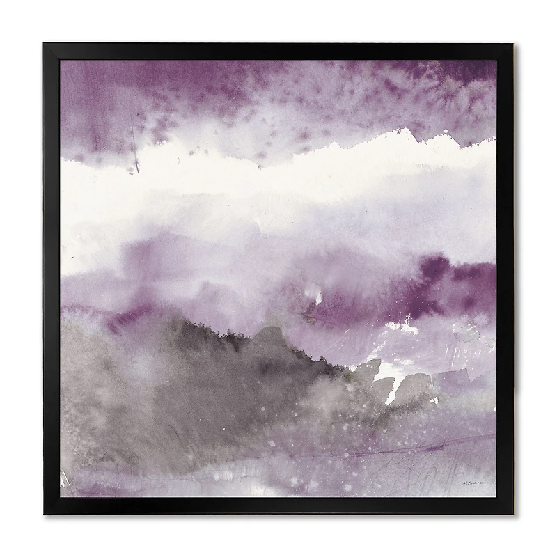 Midnight at the Lake III Amethyst and Grey  Wall Art
