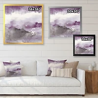 Midnight at the Lake III Amethyst and Grey  Wall Art
