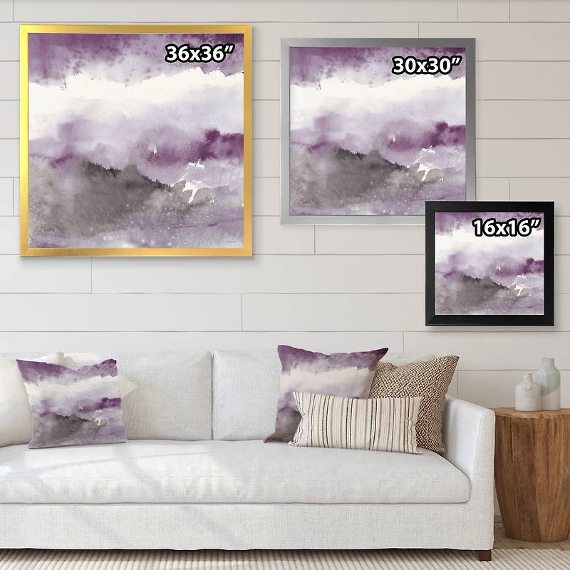 Midnight at the Lake III Amethyst and Grey  Wall Art