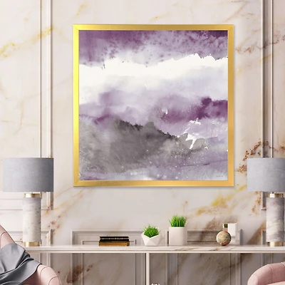 Midnight at the Lake III Amethyst and Grey  Wall Art