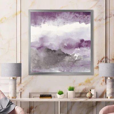 Midnight at the Lake III Amethyst and Grey  Wall Art