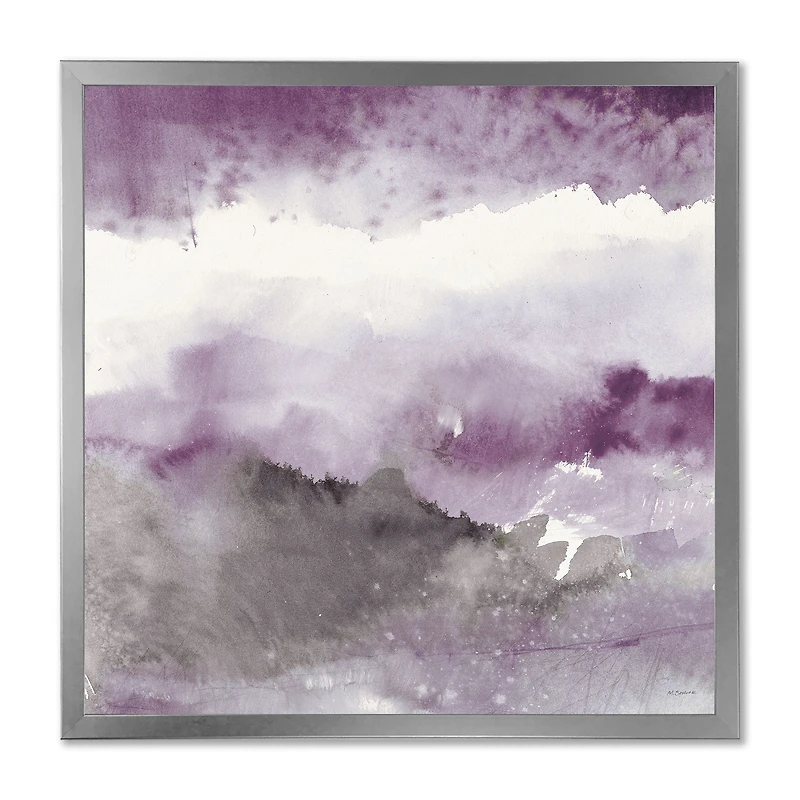 Midnight at the Lake III Amethyst and Grey  Wall Art