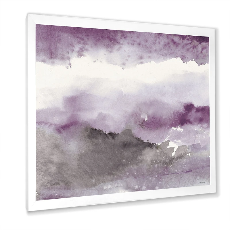 Midnight at the Lake III Amethyst and Grey  Wall Art