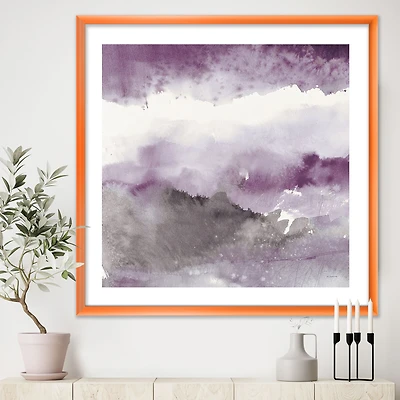 Midnight at the Lake III Amethyst and Grey  Wall Art