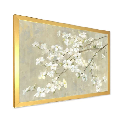 Dogwood Spring Neutral  Canvas Wall Art Print