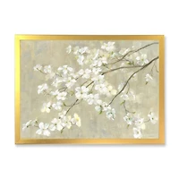 Dogwood Spring Neutral  Canvas Wall Art Print