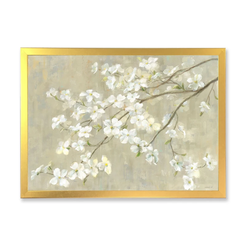 Dogwood Spring Neutral  Canvas Wall Art Print