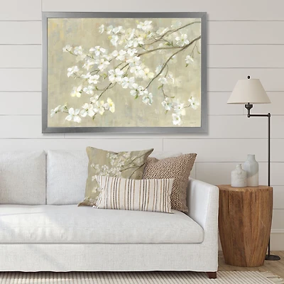 Dogwood Spring Neutral  Canvas Wall Art Print