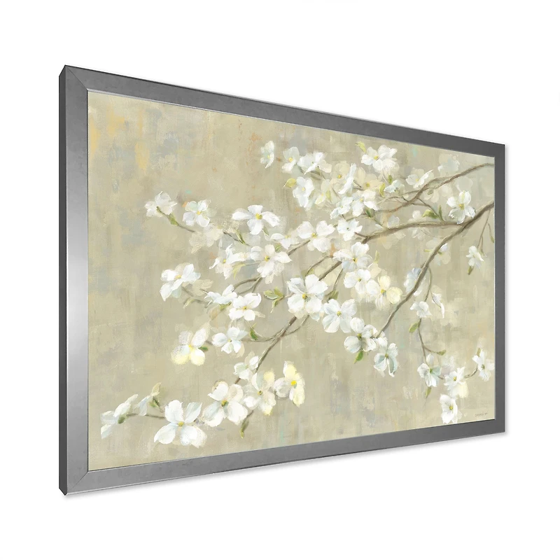 Dogwood Spring Neutral  Canvas Wall Art Print