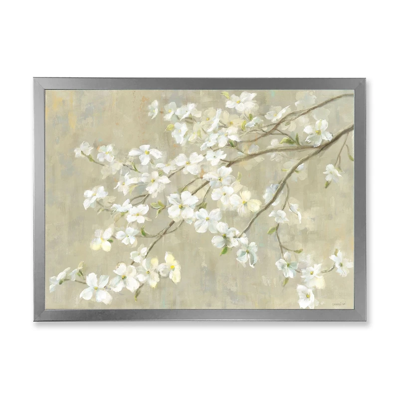 Dogwood Spring Neutral  Canvas Wall Art Print