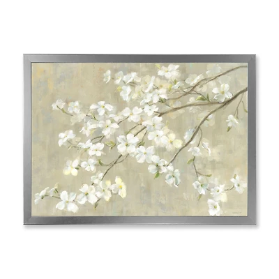 Dogwood Spring Neutral  Canvas Wall Art Print