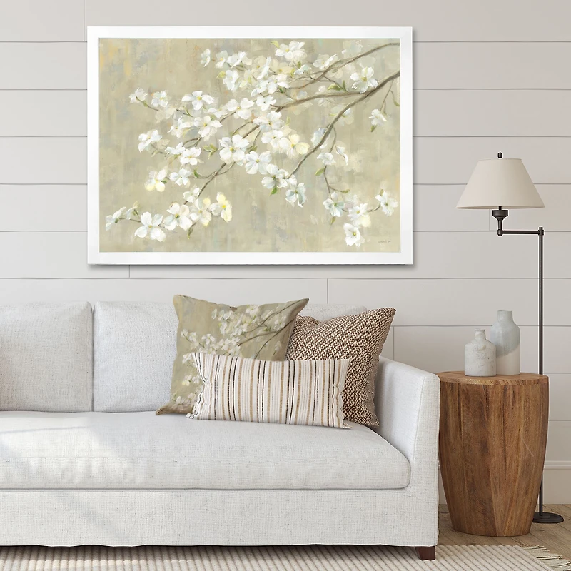 Dogwood Spring Neutral  Canvas Wall Art Print