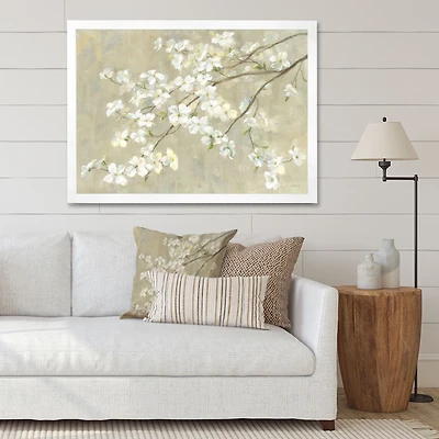 Dogwood Spring Neutral  Canvas Wall Art Print