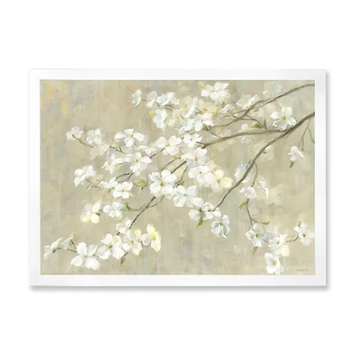 Dogwood Spring Neutral  Canvas Wall Art Print