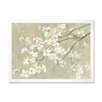 Dogwood Spring Neutral  Canvas Wall Art Print