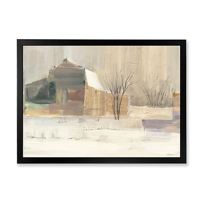 Winter on the Farm house  Canvas Art
