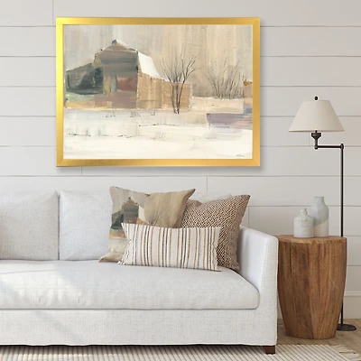 Winter on the Farm house Canvas Art
