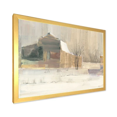 Winter on the Farm house  Canvas Art