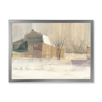 Winter on the Farm house  Canvas Art