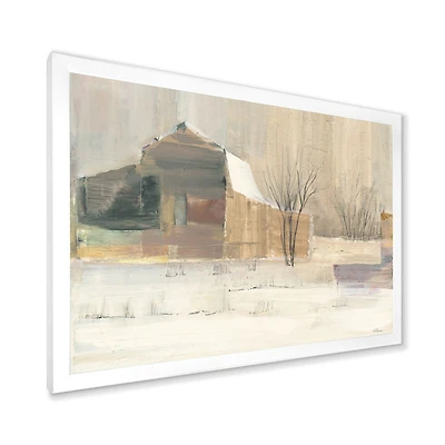 Winter on the Farm house  Canvas Art