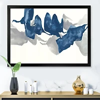 Gouache Sapphire on Gray  Canvas Wall Art