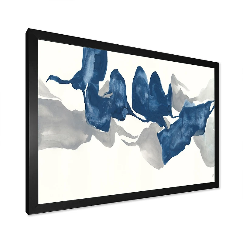 Gouache Sapphire on Gray  Canvas Wall Art