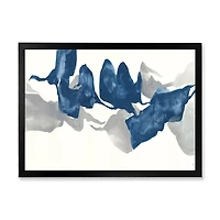 Gouache Sapphire on Gray  Canvas Wall Art