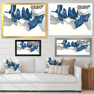 Gouache Sapphire on Gray  Canvas Wall Art