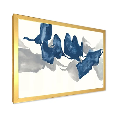 Gouache Sapphire on Gray  Canvas Wall Art