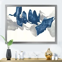 Gouache Sapphire on Gray  Canvas Wall Art