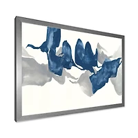 Gouache Sapphire on Gray  Canvas Wall Art