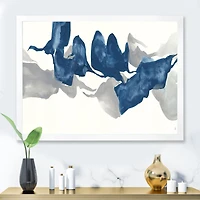 Gouache Sapphire on Gray  Canvas Wall Art