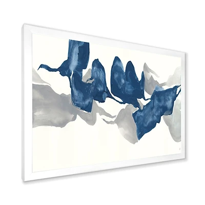 Gouache Sapphire on Gray  Canvas Wall Art