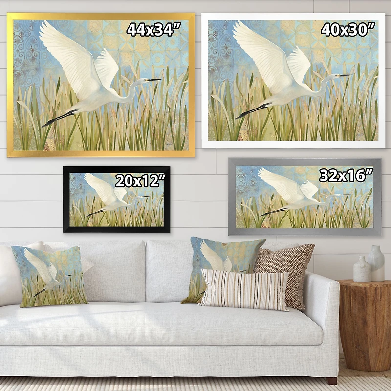Snowy Egret Flight vII  Wall Art