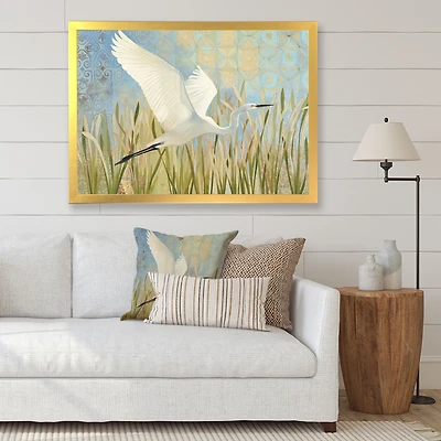 Snowy Egret Flight vII  Wall Art