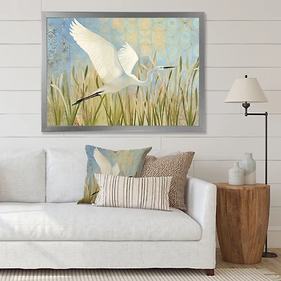 Snowy Egret Flight vII  Wall Art