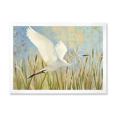 Snowy Egret Flight vII  Wall Art